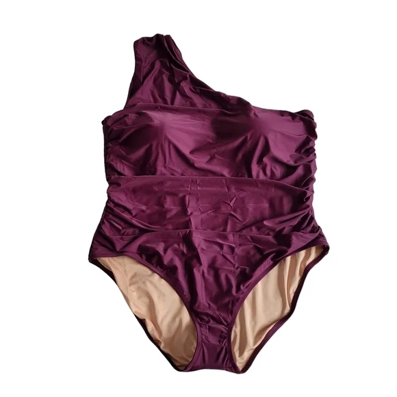 J. Crew One Shoulder Ruched One Piece Swimsuit - Picture 2 of 8